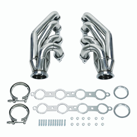 Chevy GMC 07-14 4.8L 5.3L 6.0L Long Tube Stainless Steel Exhaust Headers W/ Gaskets